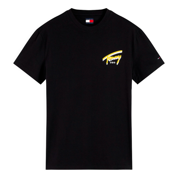 Tommy Hilfiger T-shirts Noir - T-shirt en maille avec logo au dos - S - Ref 36 €